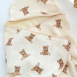Baby Bear Hooded Bath Towel Receiving Blanket - Cozy Crew Club