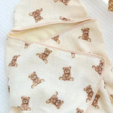 Baby Bear Hooded Bath Towel Receiving Blanket - Cozy Crew Club