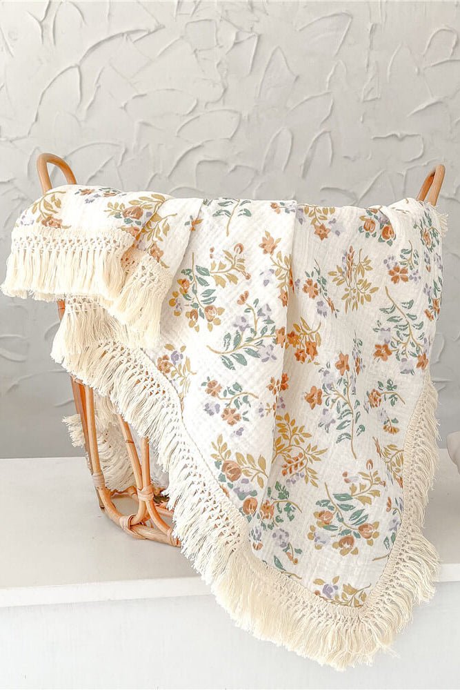 The Tassel Blanket Swaddle (Multiple Prints) - Cozy Crew Club