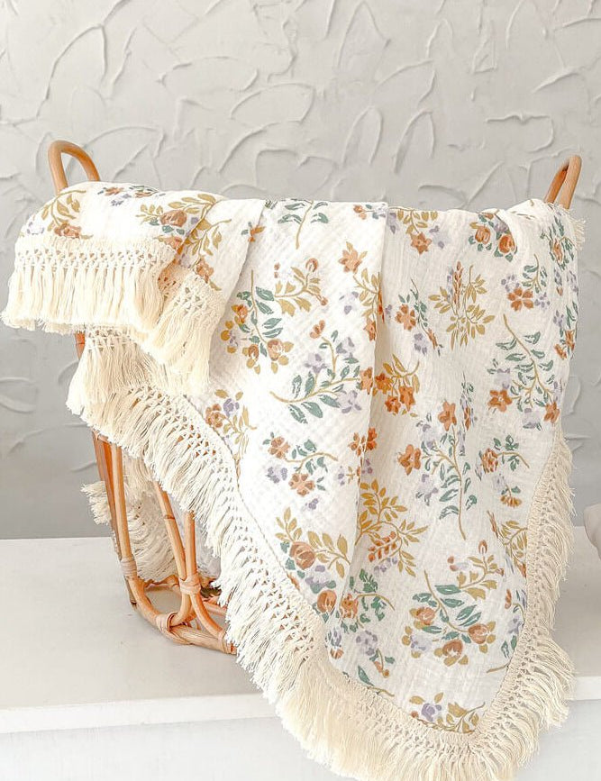 The Tassel Blanket Swaddle (Multiple Prints) - Cozy Crew Club