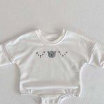 Joy Bear Bodysuit, White, Purple or Blue - Cozy Crew Club