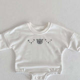 Joy Bear Bodysuit, White, Purple or Blue - Cozy Crew Club