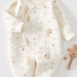 The Woodland Bear Boucle Wrap Baby Grow Romper - Cozy Crew Club