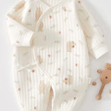 The Woodland Bear Boucle Wrap Baby Grow Romper - Cozy Crew Club