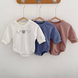 Joy Bear Bodysuit, White, Purple or Blue - Cozy Crew Club