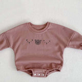 Joy Bear Bodysuit, White, Purple or Blue - Cozy Crew Club