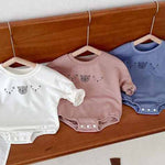 Joy Bear Bodysuit, White, Purple or Blue - Cozy Crew Club