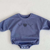 Joy Bear Bodysuit, White, Purple or Blue - Cozy Crew Club