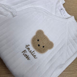 Sample Sale - 3-6m white boucle - 'Emelia Rose' in gold