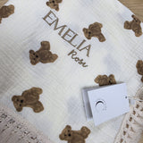 Sample Sale - Bear frill blanket - 'Emelia Rose' in gold