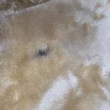 Sample Sale - golden beige couples blanket with oil mark on