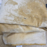 Sample Sale - golden beige couples blanket with oil mark on