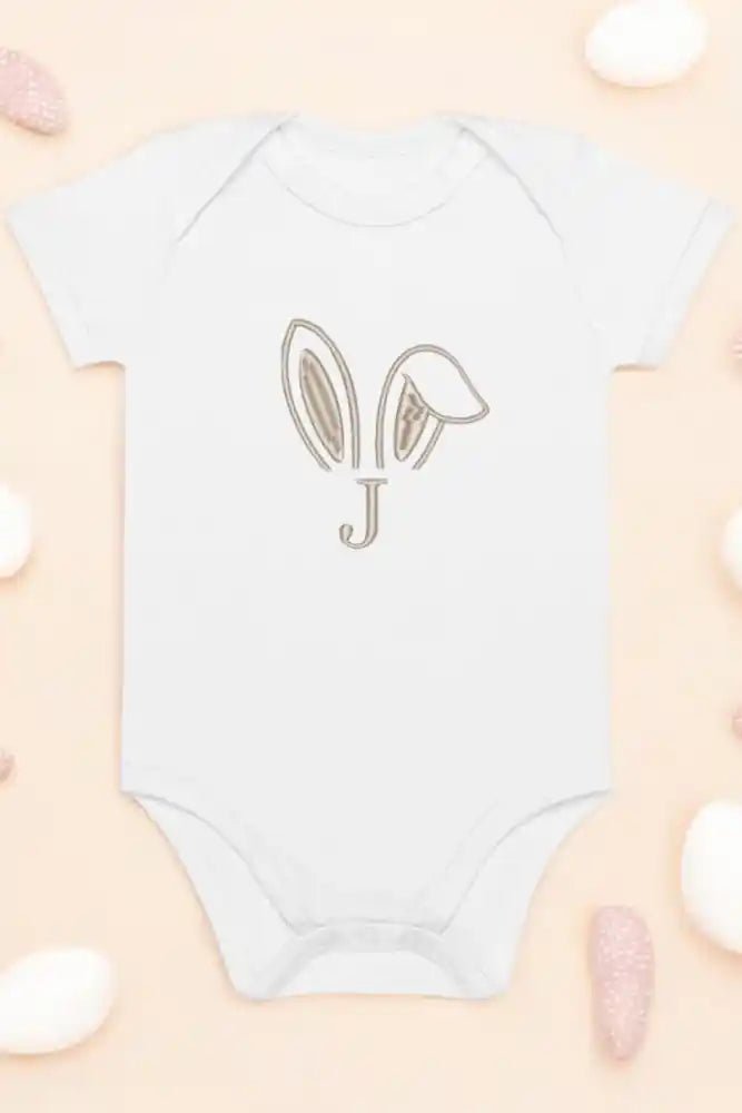 Bunny Initial (Personalised Embroidered Bunny Bodysuit) - Cozy Crew Club