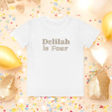 Turns Four 4th Birthday T-Shirt Personalised Name