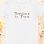 Turns Two 2nd Birthday T-Shirt Personalised Name - Cozy Crew Club