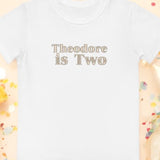 Turns Two 2nd Birthday T-Shirt Personalised Name - Cozy Crew Club