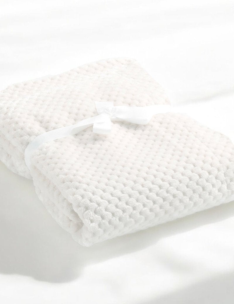 Cocole (White) Personalised Microfibre Soft Baby Blanket - Cozy Crew Club