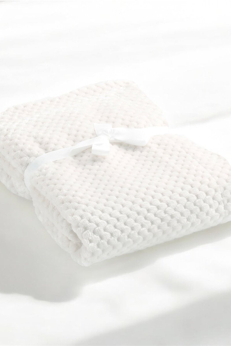 Cocole (White) Personalised Microfibre Soft Baby Blanket - Cozy Crew Club
