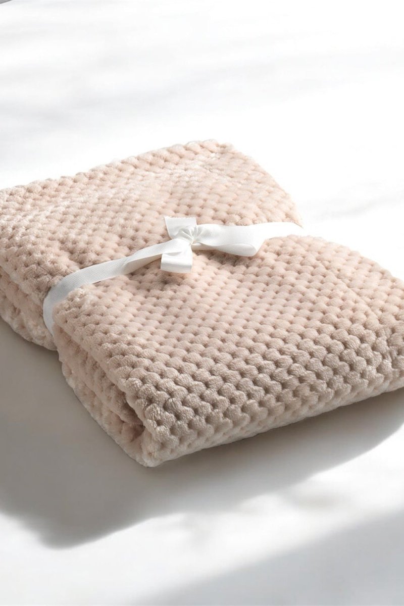 Cocole (Beige) Personalised Microfibre Soft Baby Blanket - Cozy Crew Club