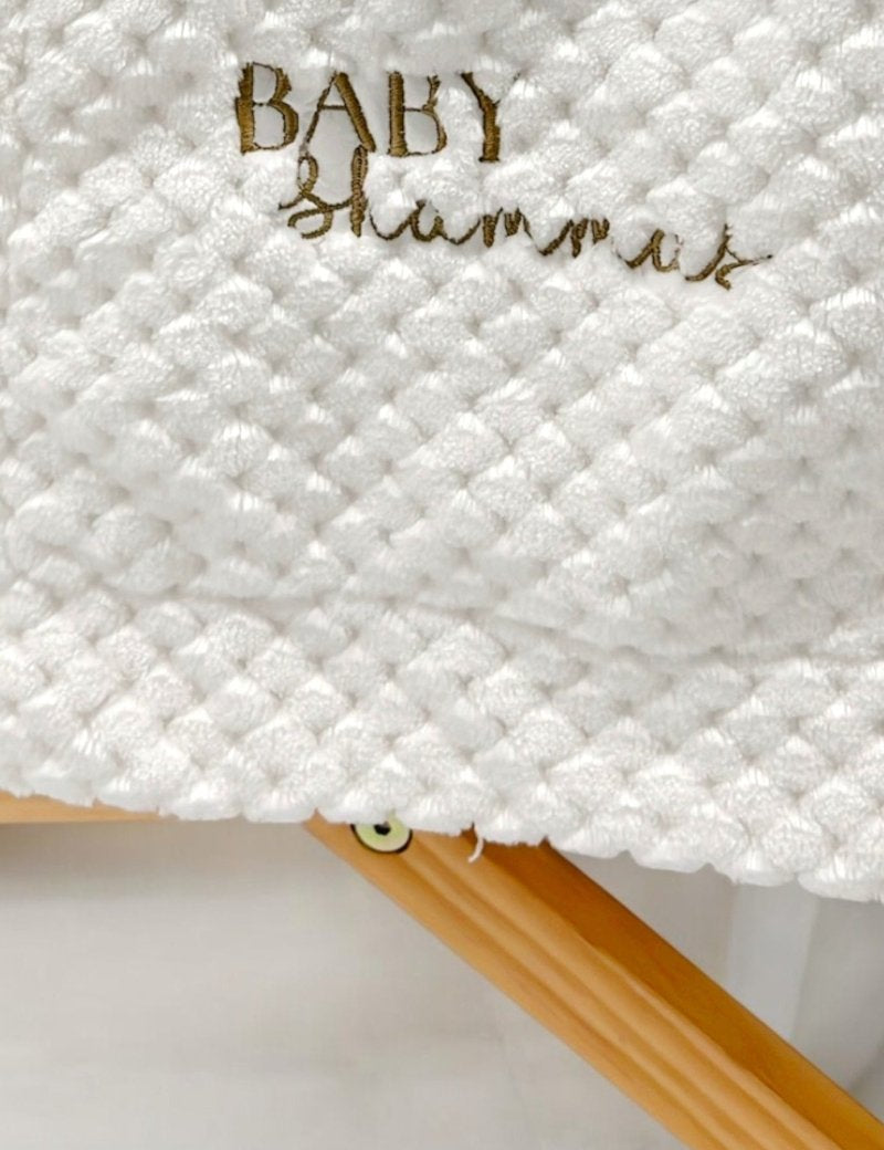 Cocole (White) Personalised Microfibre Soft Baby Blanket - Cozy Crew Club