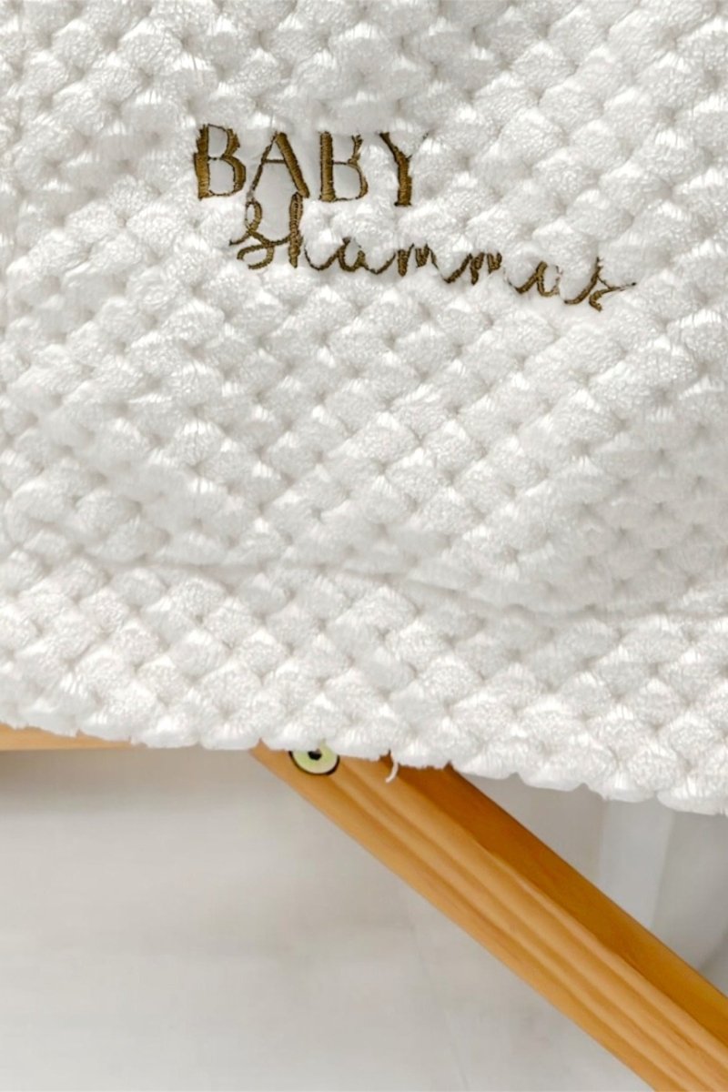 Cocole (White) Personalised Microfibre Soft Baby Blanket - Cozy Crew Club