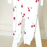 Cherry Bamboo & Organic Cotton Zip Sleepsuit Romper One Piece