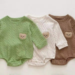 Autumn Bear Bodysuit, Green, White or Brown - Cozy Crew Club