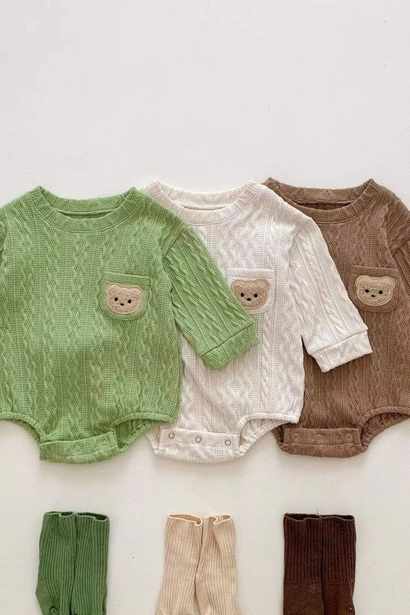 Autumn Bear Bodysuit Green or Brown