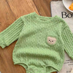 Autumn Bear Bodysuit, Green, White or Brown - Cozy Crew Club
