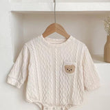 Autumn Bear Bodysuit, Green, White or Brown - Cozy Crew Club