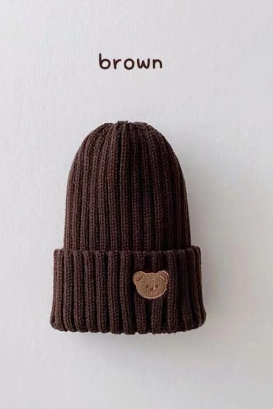 Knitted Bear Beanie Hats Multiple Colours - Cozy Crew Club