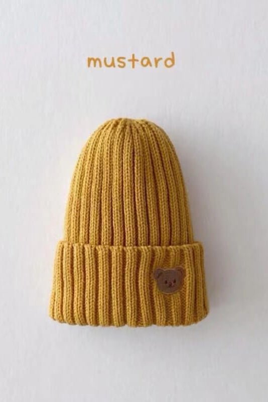 Knitted Bear Beanie Hats Multiple Colours - Cozy Crew Club