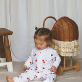 Cherry Bamboo & Organic Cotton Zip Sleepsuit Romper One Piece