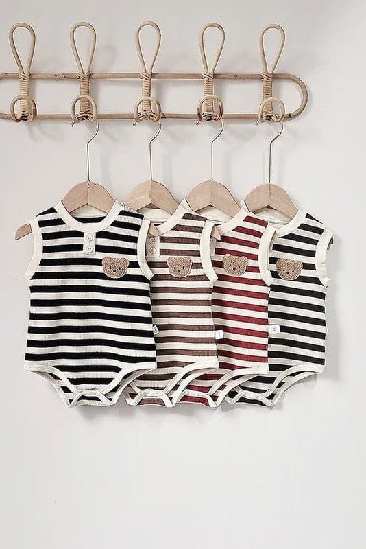 The Bear Beach Stripe Bodysuit - Cozy Crew Club