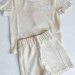 Mini COZY Terry Towelling Tee - Sand Cozy Crew Club Outfit Sets mora-uk.myshopify.com cozy-terry-towelling-tee-sand   5POUND, All Products, BFCM-EXTRA20, BFCM20, CHRISTMAS20, easter50, extradiscount, Holiday Inn, resort club collection, SSSALE2550, terry, TOPS, ultracozy, whatnot, wholesale, wholesale-int, WINTER80