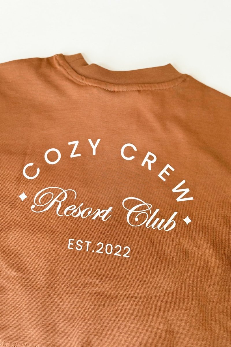 Adult Cozy Crew Resort Club Tee - Toffee Cozy Crew Club T-Shirts mora-uk.myshopify.com adult-big-island-tee-olive   5POUND, adult, All Products, BFCM-60, BFCM20, CHRISTMAS20, easter50, nonpersonalised, PADDY33, resort club collection, SSSALE2550, TOPS, ultracozy, wholesale, wholesale-int, WINTER80