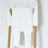 Ecru Ribbed Bamboo Two-Piece Set Long Sleeve Pyjamas