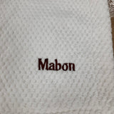 Sample Sale - White Cocole Blanket - 'Mabon' in brown thread