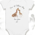 Our First Father's Day (Personalised Giraffe Bodysuit) - Cozy Crew Club