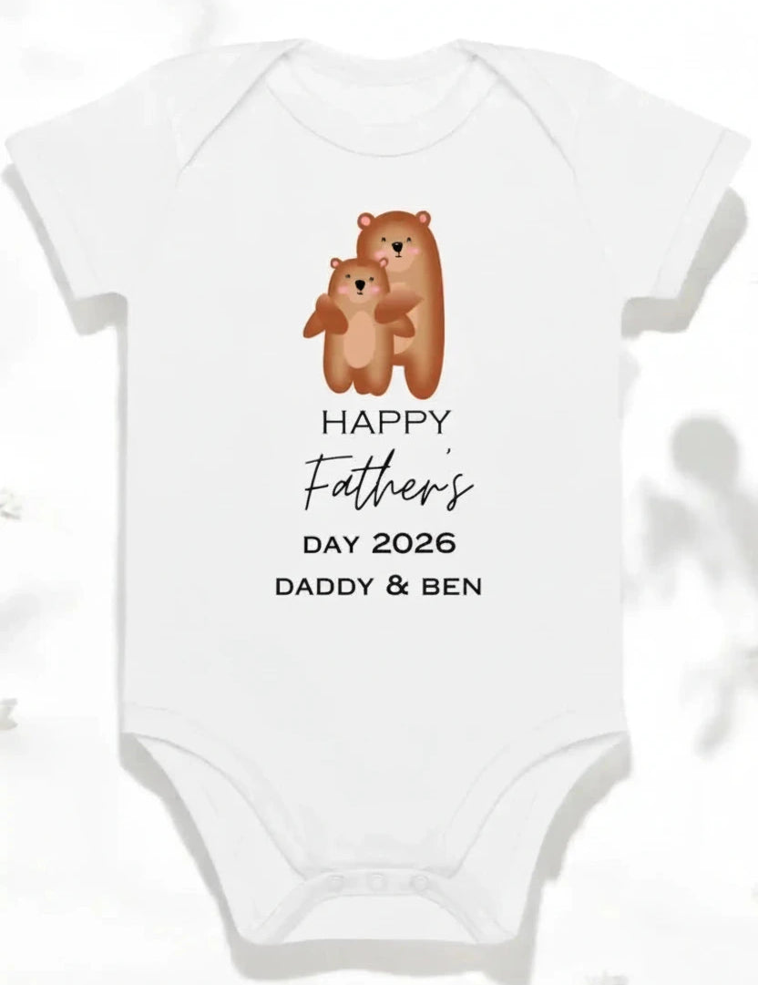 Happy Father's Day (Personalised Bear Bodysuit) - Cozy Crew Club