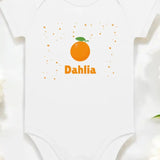 Orange Personalised Bodysuit in White - Cozy Crew Club