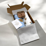 The Cozy Blue Boucle Baby Bear & Charming Bear Personalised Gift Box