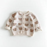 COZY Tonal Bear Cardigan Creme