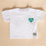 Cozy Heart Club Graphic Tee - White - Green Heart
