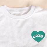 Cozy Heart Club Graphic Tee - White - Green Heart