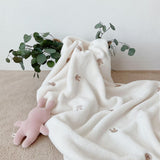 COZY Ultimate personalisierte weiche Mikrofaser-Babydecke l Bär &amp; Hase 