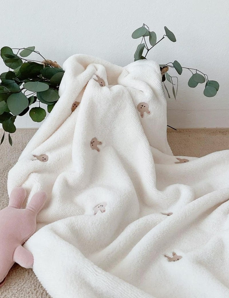 COZY Ultimate Personalised Microfibre Soft Baby Blanket l Bear & Bunny - Cozy Crew Club