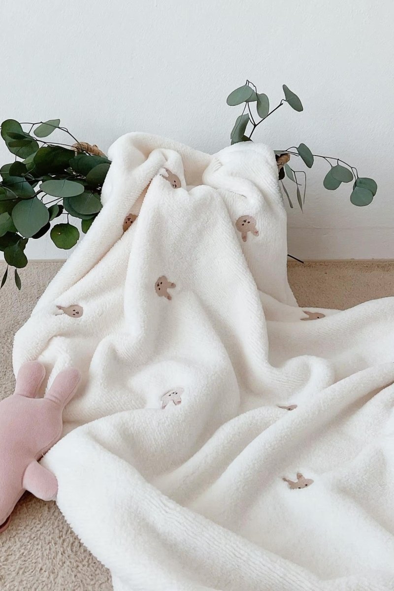 COZY Ultimate Personalised Microfibre Soft Baby Blanket l Bear & Bunny - Cozy Crew Club