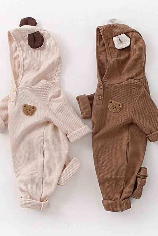 The Pointy Bear Knitted Hooded Playsuit - Cozy Crew Club