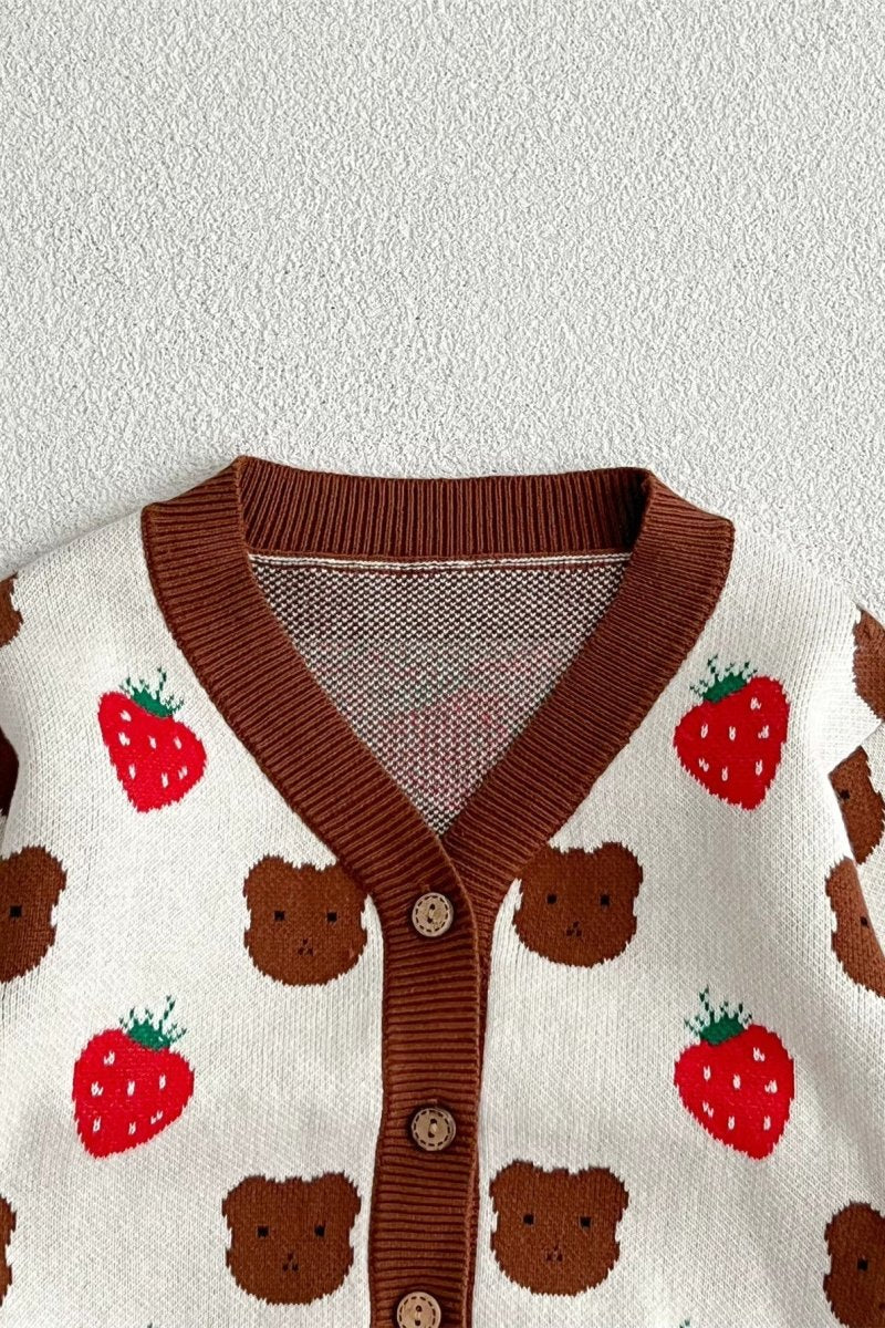 Bear & Strawberry Cardigan
